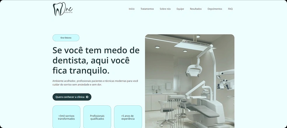 One Odonto. Odontologia completa para quem busca técnicas modernas, sem ansiedade ou medo.